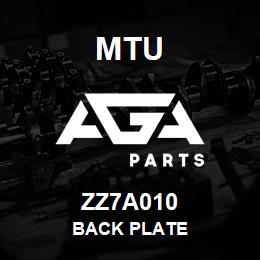 ZZ7A010 MTU Back Plate | AGA Parts