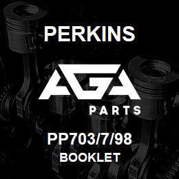 PP703/7/98 Perkins BOOKLET | AGA Parts