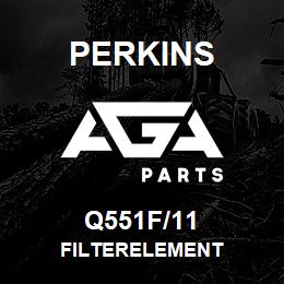 Q551F/11 Perkins FILTERELEMENT | AGA Parts