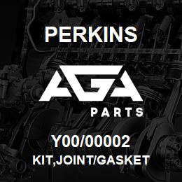 Y00/00002 Perkins KIT,JOINT/GASKET | AGA Parts