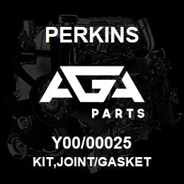 Y00/00025 Perkins KIT,JOINT/GASKET | AGA Parts