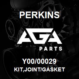 Y00/00029 Perkins KIT,JOINT/GASKET | AGA Parts