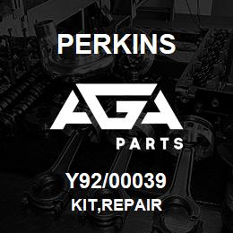 Y92/00039 Perkins KIT,REPAIR | AGA Parts