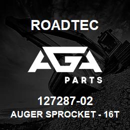 127287-02 Roadtec AUGER SPROCKET - 16T CONV W/ 2" BORE | AGA Parts