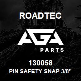 130058 Roadtec PIN SAFETY SNAP 3/8" X 4" LG. | AGA Parts