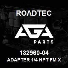 132960-04 Roadtec ADAPTER 1/4 NPT FM X 6 JIC F SW | AGA Parts