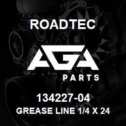 134227-04 Roadtec GREASE LINE 1/4 X 24 1/2" W/ 4 SWS | AGA Parts