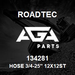 134281 Roadtec HOSE 3/4-25" 12X12ST-12X1290 | AGA Parts