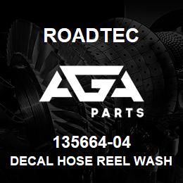 135664-04 Roadtec DECAL HOSE REEL WASHDOWN | AGA Parts