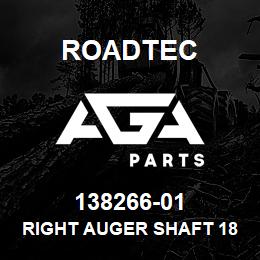 138266-01 Roadtec RIGHT AUGER SHAFT 180/185 | AGA Parts