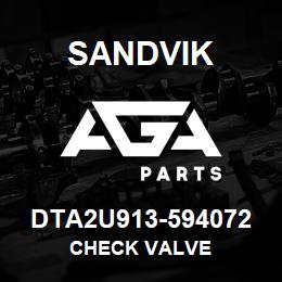 DTA2U913-594072 Sandvik CHECK VALVE | AGA Parts