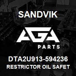 DTA2U913-594236 Sandvik RESTRICTOR OIL SAFETY | AGA Parts