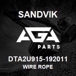 DTA2U915-192011 Sandvik WIRE ROPE | AGA Parts