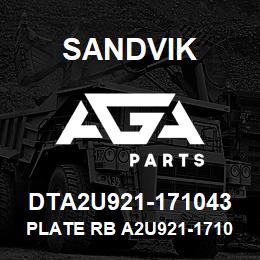 DTA2U921-171043 Sandvik PLATE RB A2U921-171043 RB | AGA Parts