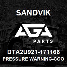 DTA2U921-171166 Sandvik PRESSURE WARNING-COOLAN | AGA Parts