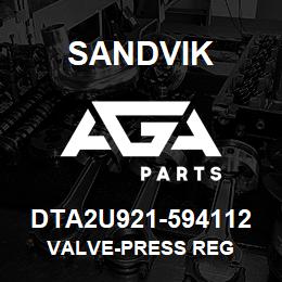 DTA2U921-594112 Sandvik VALVE-PRESS REG | AGA Parts