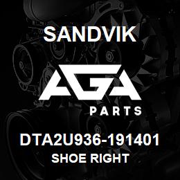 DTA2U936-191401 Sandvik SHOE RIGHT | AGA Parts