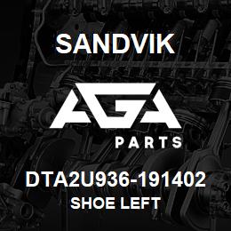 DTA2U936-191402 Sandvik SHOE LEFT | AGA Parts