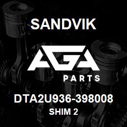 DTA2U936-398008 Sandvik SHIM 2 | AGA Parts