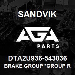 DTA2U936-543036 Sandvik BRAKE GROUP *GROUP REFERENCE | AGA Parts