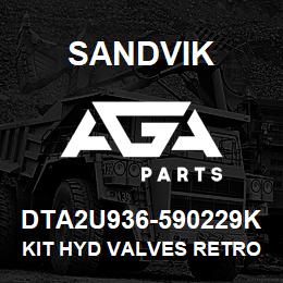 DTA2U936-590229K Sandvik KIT HYD VALVES RETROFIT TB0709 | AGA Parts