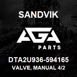 DTA2U936-594165 Sandvik VALVE, MANUAL 4/2 | AGA Parts