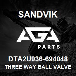 DTA2U936-694048 Sandvik THREE WAY BALL VALVE | AGA Parts