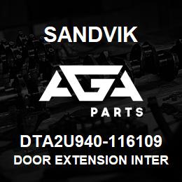 DTA2U940-116109 Sandvik DOOR EXTENSION INTERLOCK COVER | AGA Parts