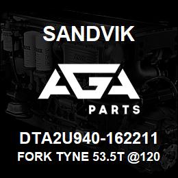 DTA2U940-162211 Sandvik FORK TYNE 53.5T @1200MM | AGA Parts