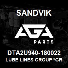 DTA2U940-180022 Sandvik LUBE LINES GROUP *GROUP REF | AGA Parts