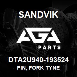 DTA2U940-193524 Sandvik PIN, FORK TYNE | AGA Parts