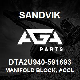 DTA2U940-591693 Sandvik MANIFOLD BLOCK, ACCUMULATOR | AGA Parts