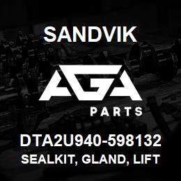 DTA2U940-598132 Sandvik SEALKIT, GLAND, LIFT CYLINDER | AGA Parts