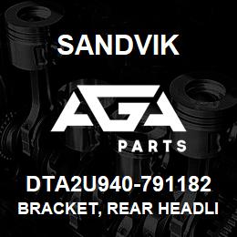 DTA2U940-791182 Sandvik BRACKET, REAR HEADLIGHT TS490 | AGA Parts