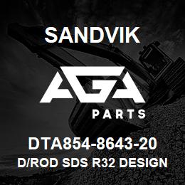 DTA854-8643-20 Sandvik D/ROD SDS R32 DESIGN WITH R38 4,3 | AGA Parts