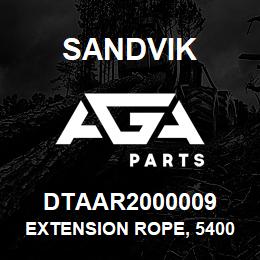 DTAAR2000009 Sandvik EXTENSION ROPE, 5400MM CARRIAGE | AGA Parts