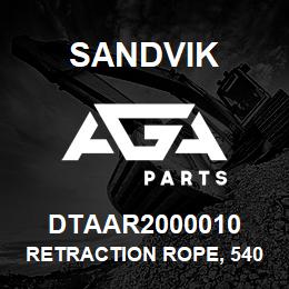 DTAAR2000010 Sandvik RETRACTION ROPE, 540MM CARRIAGE | AGA Parts