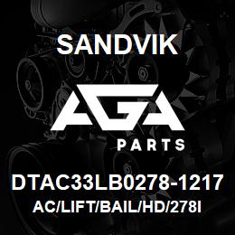 DTAC33LB0278-1217 Sandvik AC/LIFT/BAIL/HD/278IF | AGA Parts