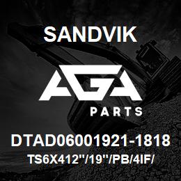 DTAD06001921-1818 Sandvik TS6X412"/19"/PB/4IF/3B/DM45 | AGA Parts