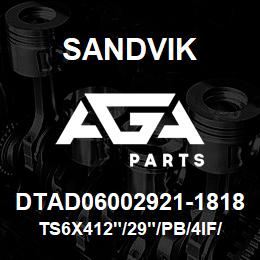 DTAD06002921-1818 Sandvik TS6X412"/29"/PB/4IF/3B/DM45 | AGA Parts