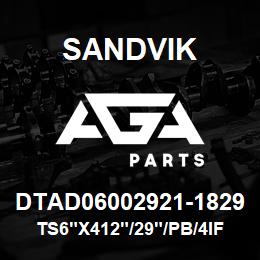 DTAD06002921-1829 Sandvik TS6"X412"/29"/PB/4IF/312AR/DM45 | AGA Parts