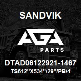 DTAD06122921-1467 Sandvik TS612"X534"/29"/PB/4IF/4B/DM45 | AGA Parts