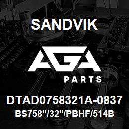 DTAD0758321A-0837 Sandvik BS758"/32"/PBHF/514B/658AR/PV271 | AGA Parts