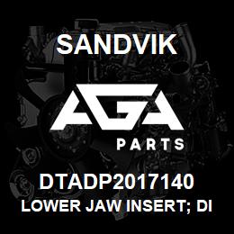 DTADP2017140 Sandvik LOWER JAW INSERT; DIA 38MM | AGA Parts