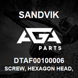 DTAF00100006 Sandvik SCREW, HEXAGON HEAD, FULL THREAD | AGA Parts