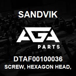 DTAF00100036 Sandvik SCREW, HEXAGON HEAD, PARTIAL THREA | AGA Parts