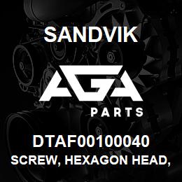 DTAF00100040 Sandvik SCREW, HEXAGON HEAD, PARTIAL THREA | AGA Parts