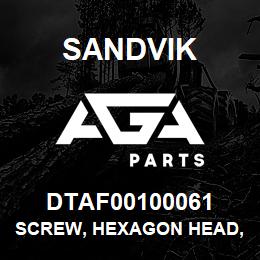 DTAF00100061 Sandvik SCREW, HEXAGON HEAD, FULL THREAD | AGA Parts