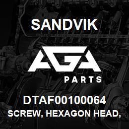 DTAF00100064 Sandvik SCREW, HEXAGON HEAD, FULL THREAD | AGA Parts