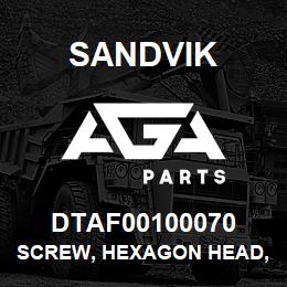 DTAF00100070 Sandvik SCREW, HEXAGON HEAD, FULL THREAD | AGA Parts